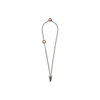 HERMES Palladium Plated Necklaces Unisex Silver