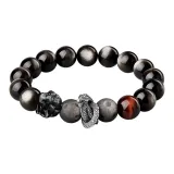 [Chinese Zodiac Ox]Silver Sheen Obsidian Beaded Bracelet