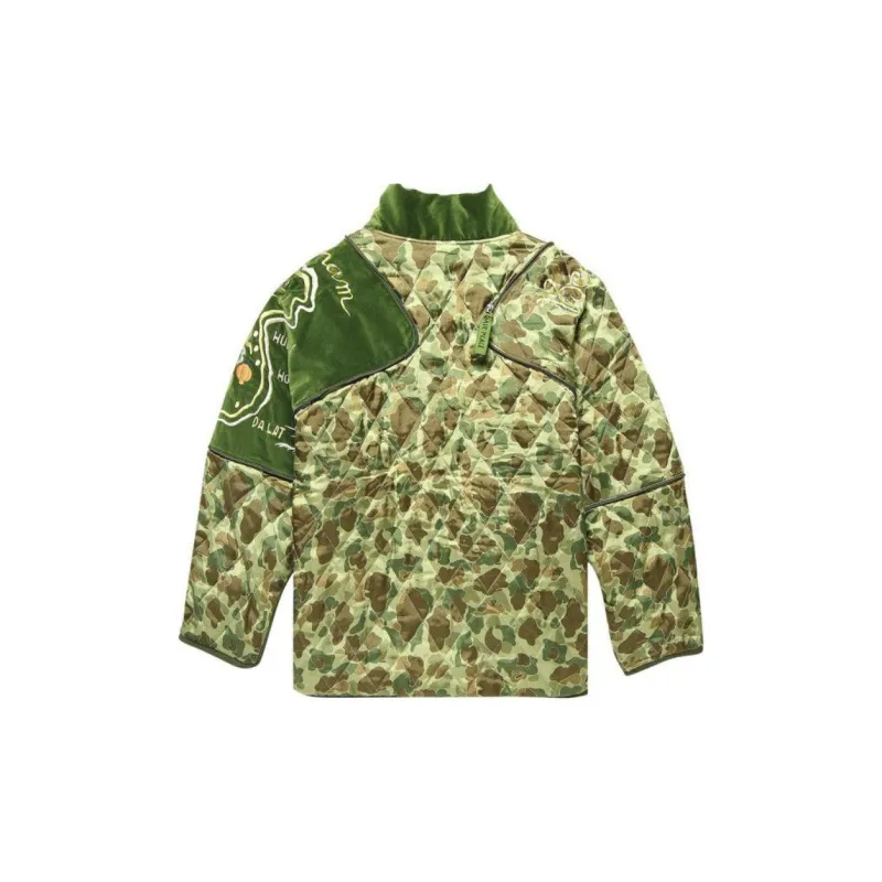 Kapital Rayon Satin Quilting Camo Kesa Sham Bomber Jacket Beautiful Vietnam-1