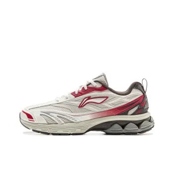 LiNing Shake 2.0 Cushioned Slip Resistant Abrasion Resistant Low Top Casual Running Shoes Men's Silver Red