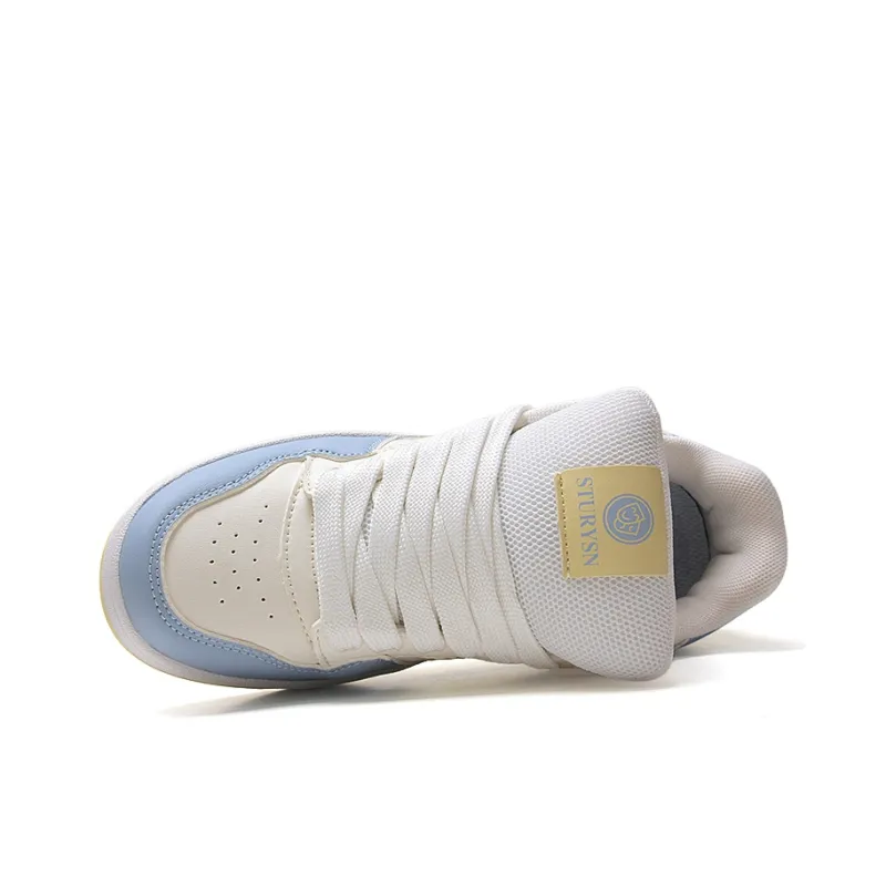 STUR YSN Low Top Skateboard Shoes Women's Egg Yellow Moon-5