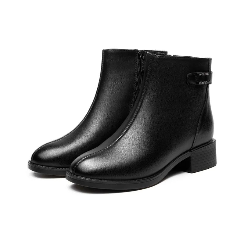 AOKANG Casual Ankle Boots Women's Black-1