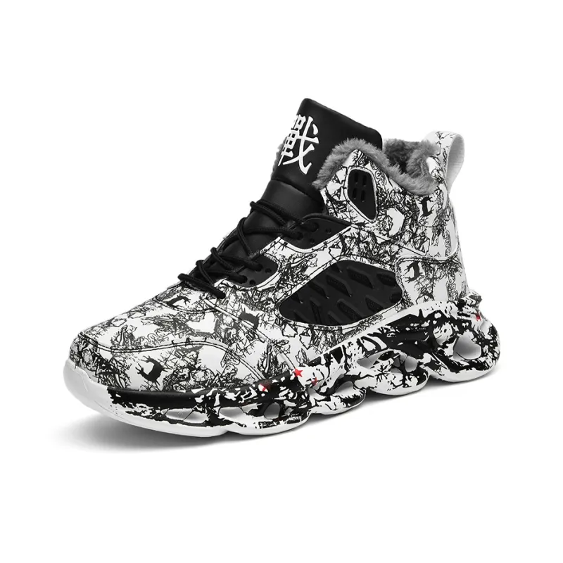 PNKE Anti-Slip And Wear-Resistant Lightweight Height Increasing Mid-Top Chunky Sneakers Men's-27