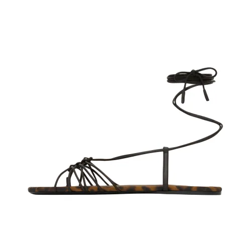 SAINT LAURENT CASSANDRE Babylone Strap Sandals Women's Leopard Print