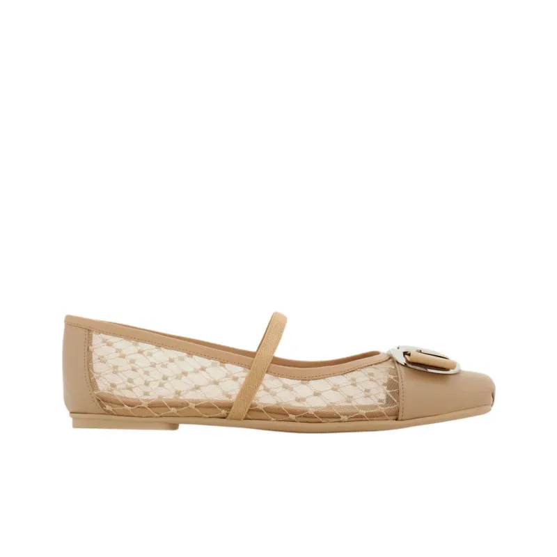 FERRAGAMO Vara Casual Single Shoes Women's Beige-1