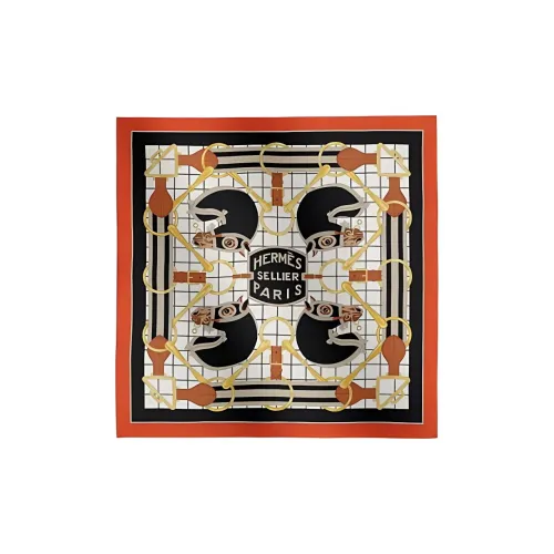 HERMES Silk Silk Scarves Women's Orange