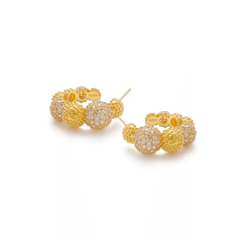RSNY Gold Plated Copper Stud Earrings Women's-4