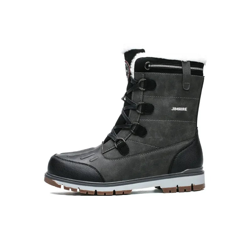 King Jinmai Cushioned Slip Resistant Crew Snow Boots Men's-0