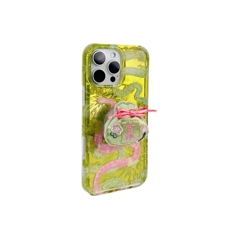Wei Xin Acrylic Material Snake Year Charm Stand Phone Cases Compatible With IPhone 16/15 Pro Max/Apple 13/14 Pro/Max-25