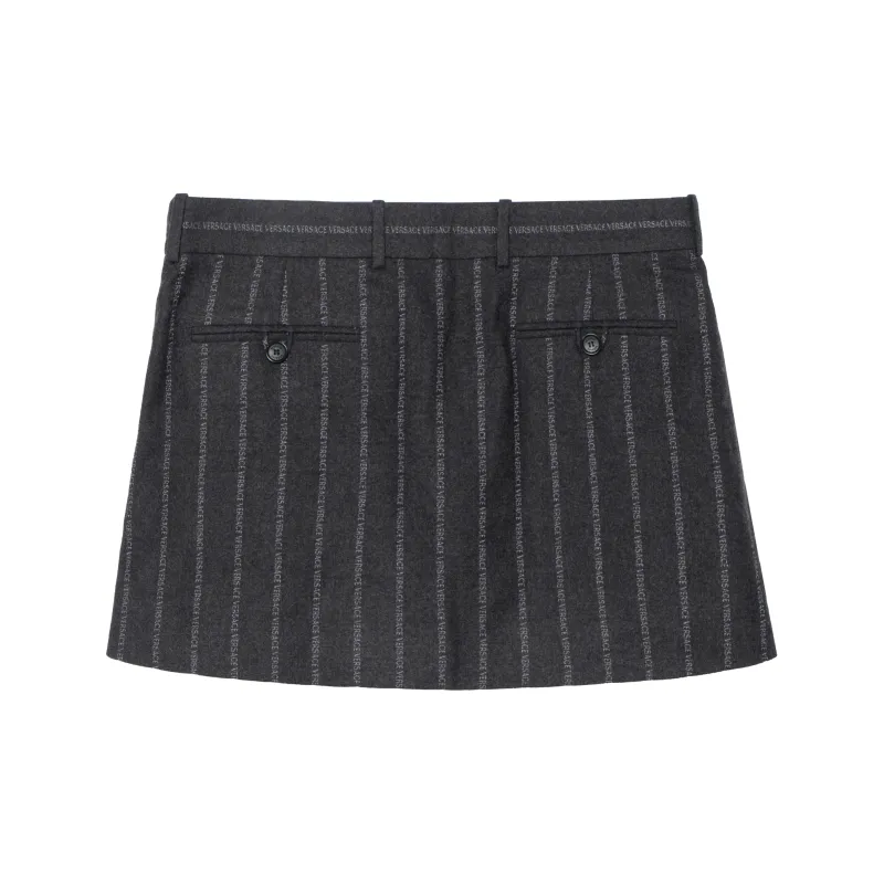 VERSACE Pinstripe Skirt 'Medium Grey'-1