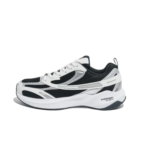 FILA Float E3 2.0 MS Anti-Slip Wear-Resistant Low-Top Casual Running Shoes Unisex Black White