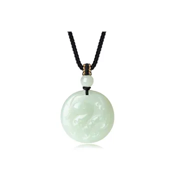QIANCHANG Hetian Jade Necklaces Pale Greenish White Jade Women's