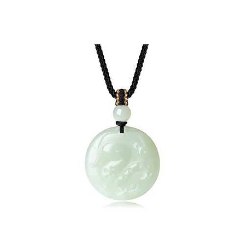 QIANCHANG Hetian Jade Necklaces Pale Greenish White Jade Women's