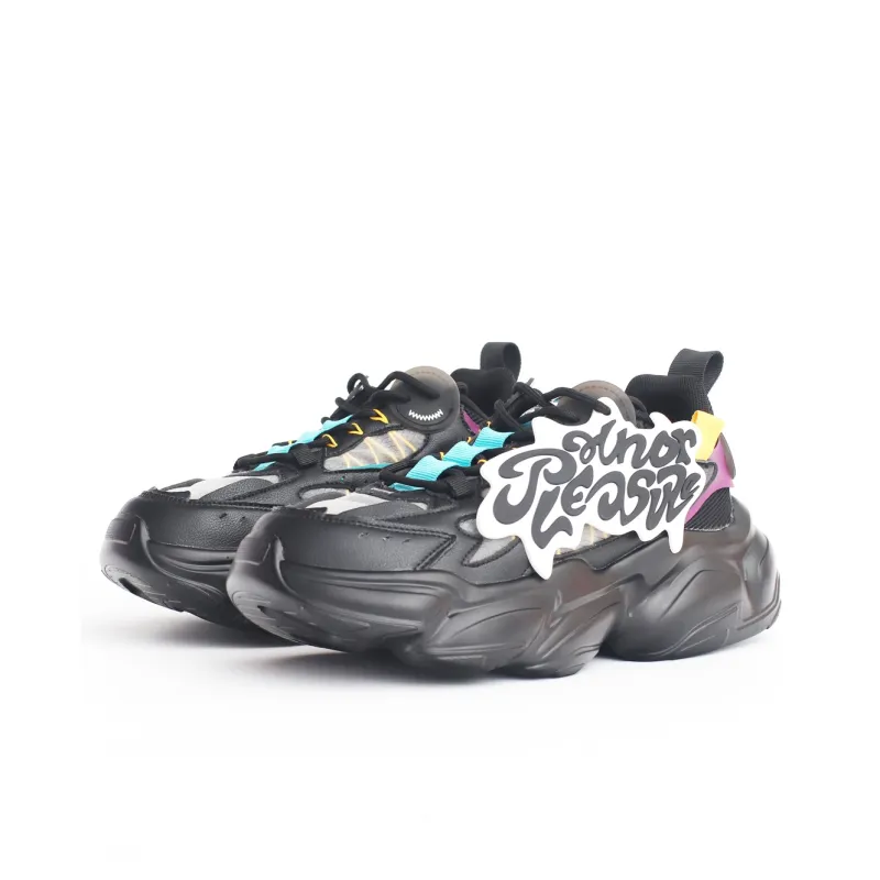 PAIN OR PLEASURE Slip Resistant Low Top Kids Lifestyle Shoes Black Teenagers-4