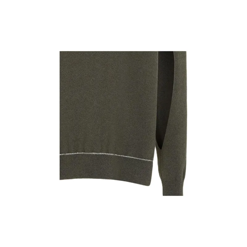 FENDI V Neck Logo Embroidered Sweater-4