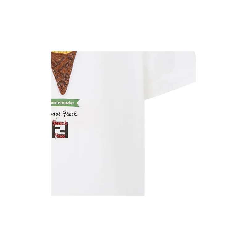 FENDI FENDIlicious Motif Printed Crewneck T Shirt-5