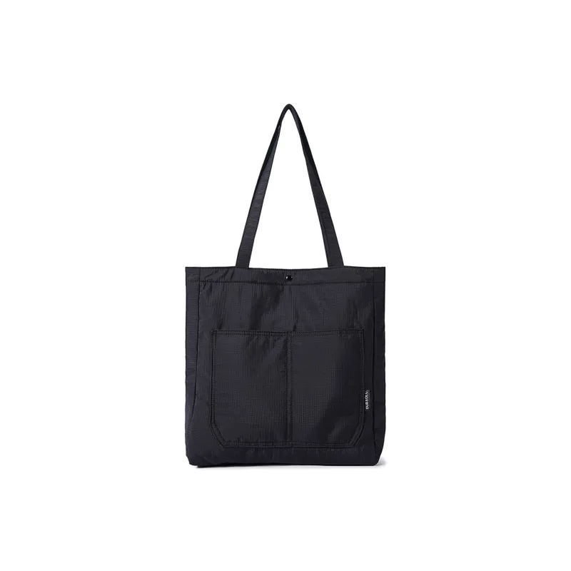 Dubaolu Diamond Pattern Dark Texture Fabric Shoulder Bag Tote Large Size Unisex Black/Apricot-3