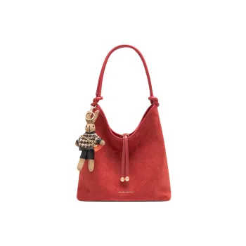 CLEVER& KETCH Suede Tote Shoulder Bag Shoulder Bag Crossbody Bag Handbag Regular Women's Red/Coffee/Black/Green
