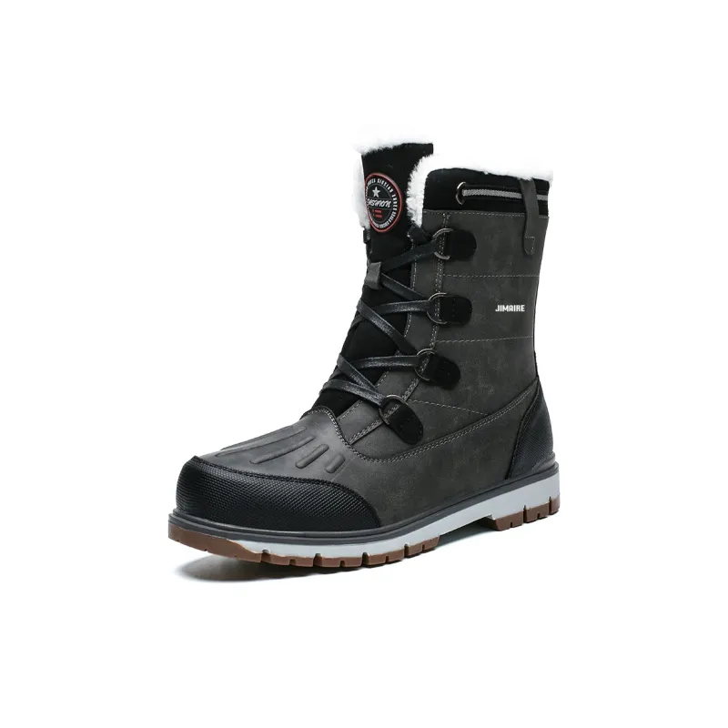 King Jinmai Cushioned Slip Resistant Crew Snow Boots Men's-1