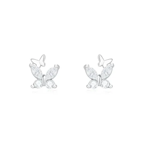 SWEET PLANET S999 Fine Silver Stud Earrings Women's