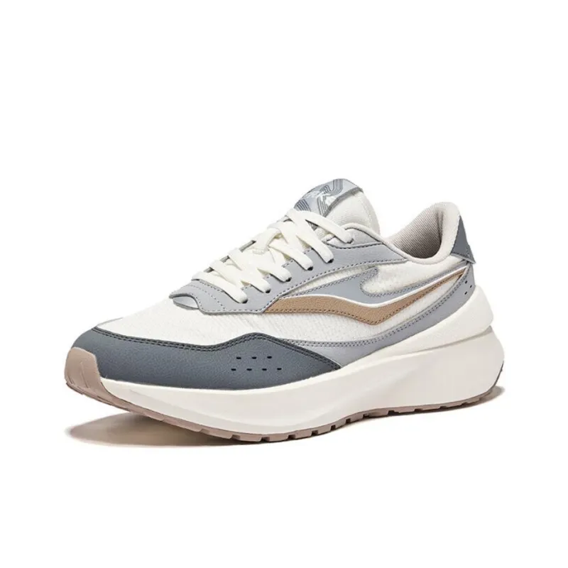 Erke Cushioning Anti-Slip And Wear-Resistant Low-Top Casual Shoes Men's White Gray-1