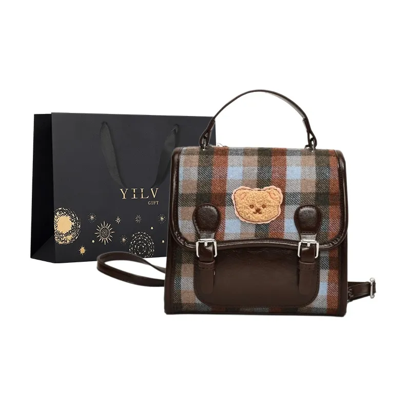 Yi Brigade PU Backpack Women's Coffee/Brown-0