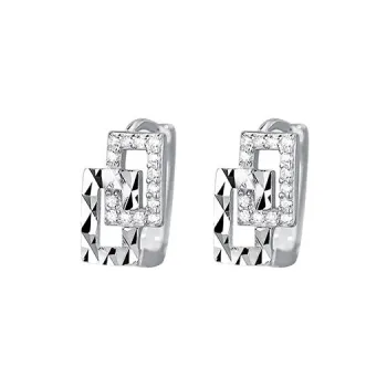 CARAT'S DIARY S999 Fine Silver Stud Earrings Women's