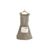Straps Cotton-Linen Blend Stripes Handkerchief Princess Dress[Coffee]