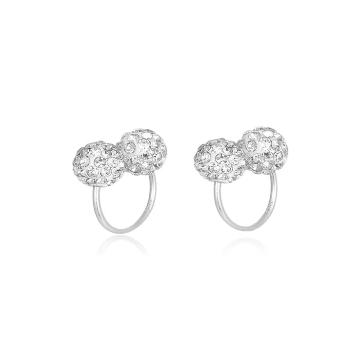 Shiban S999 Silver/zircon Clip On Earrings Unisex-0