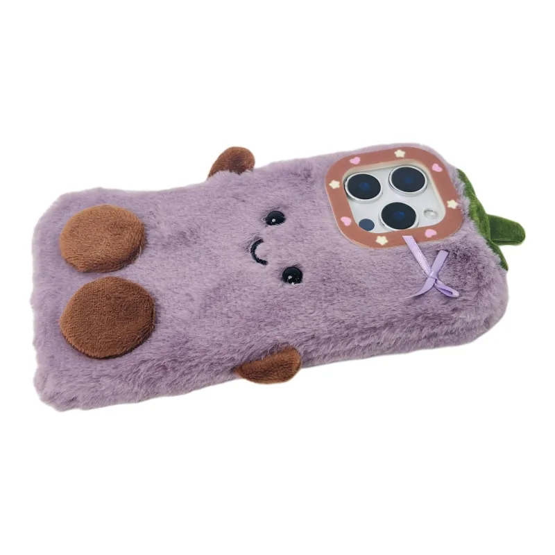 Wei Xin Plush Material Plush Snowman Eggplant Phone Cases Compatible With IPhone 16/15 Pro Max/Apple 13/14 Pro/Max-7