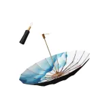 Three-Fold Wooden Handle Sunset Mountain
