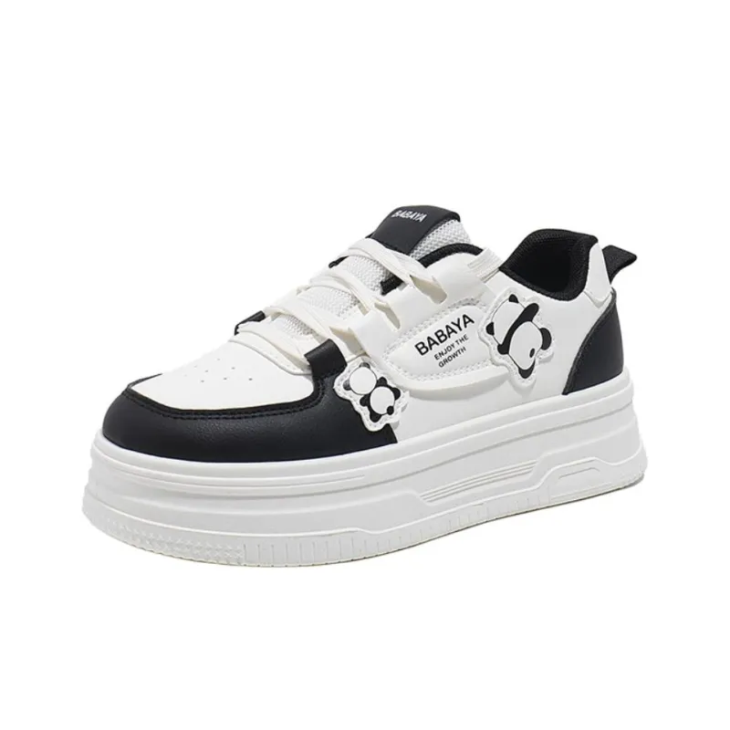 Babaya Slip Resistant Anti Kick Breathable Low Top Kids' Skateboarding Shoes Black White Teenagers-1