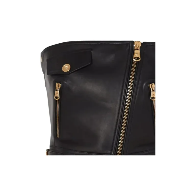 VERSACE Strapless Top Women's Black-4