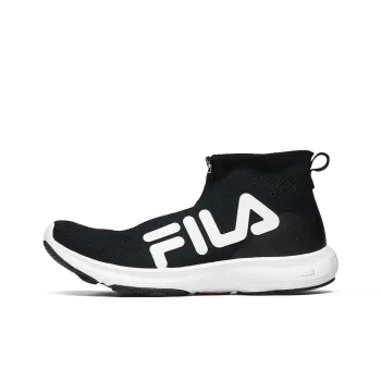FILA Wear-resistant And Lightweight High-Top Running Shoes Women's Black