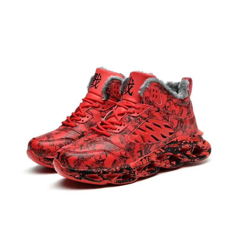 PNKE Anti-Slip And Wear-Resistant Lightweight Height Increasing Mid-Top Chunky Sneakers Men's-34