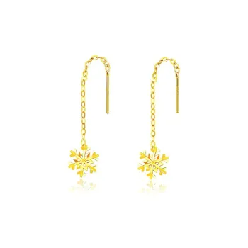 ZHIAIYONGHENG 18K Gold Drop Earrings Women's