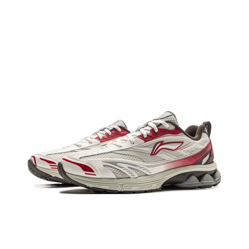 LiNing Shake 2.0 Cushioned Slip Resistant Abrasion Resistant Low Top Casual Running Shoes Men's Silver Red-2