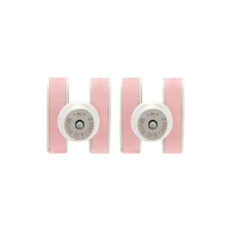 HERMES Metal, Enamel Earrings Women's Pink-1
