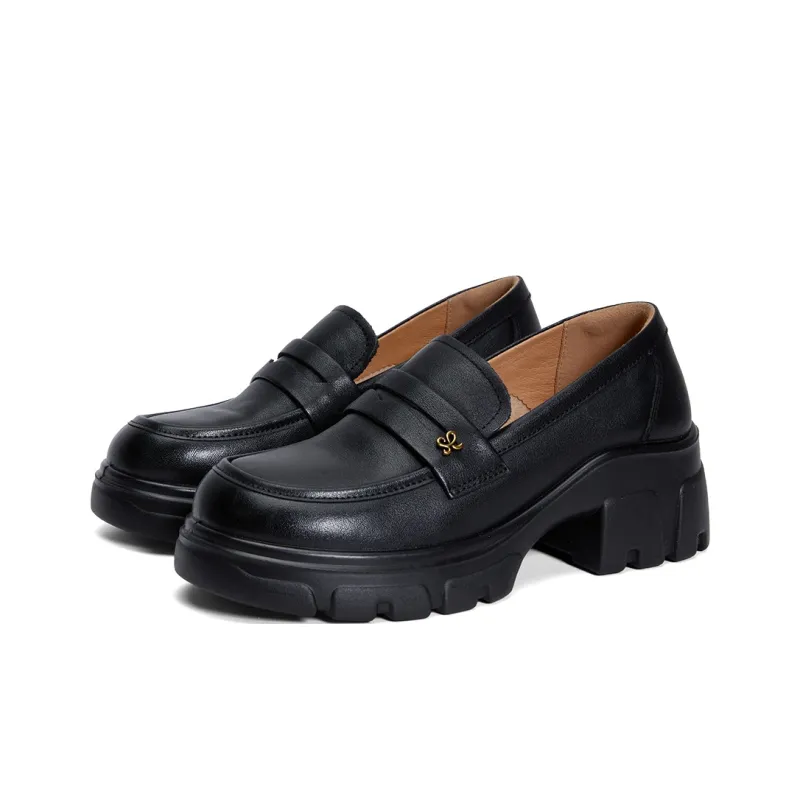 PT'SON Loafers Women's Black, White-9