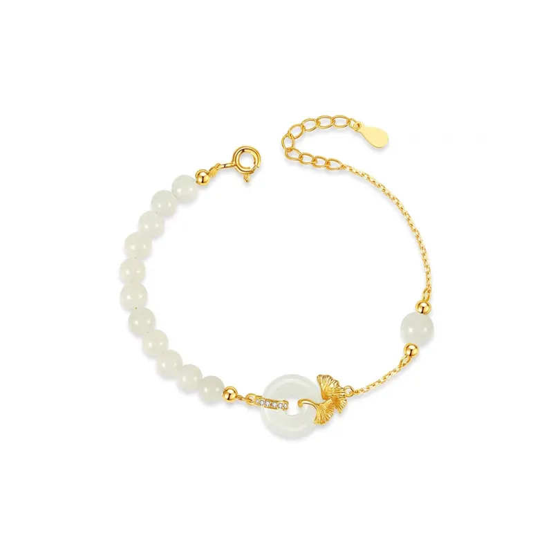 XIBAOCHUNHUA Hetian Jade Bracelets Pale Greenish White Jade Unisex-0