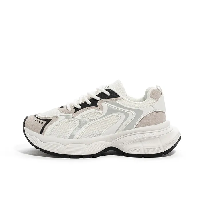 Babaya Anti Slip And Wear Resistant Lightweight Low Top Chunky Sneakers Women's Gray-0