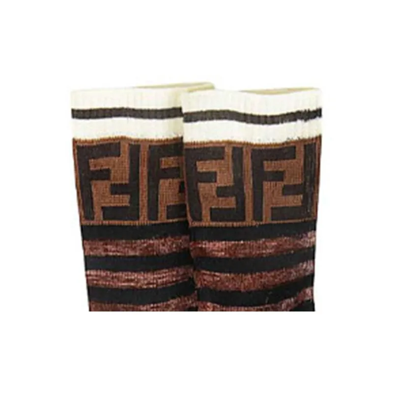 FENDI Mid-Calf Socks Unisex 1 Pack Black-2