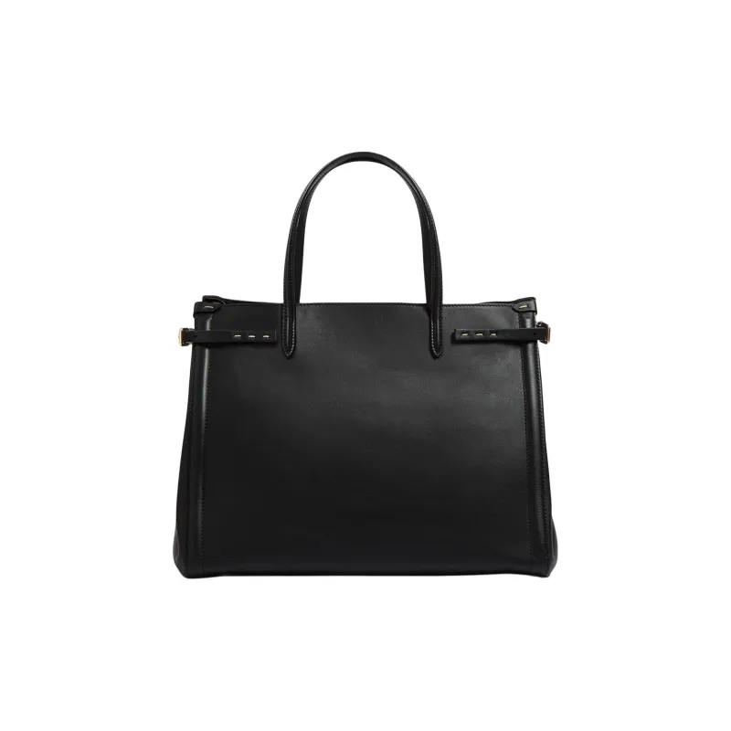 Valentino Cow Leather Tote Bag, Shopping Bag, Shoulder Bag, Crossbody Bag, Handbag Medium Size Women's Black-3