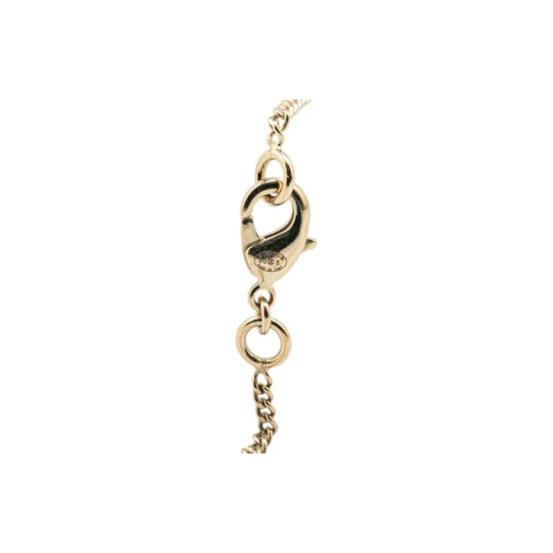 CHANEL 2013 Plated Cc Crystal Leaf Pendant Necklace Costume Necklace-2