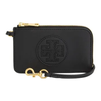 TORY BURCH Ella Bio Leather Card Holder Women's Black