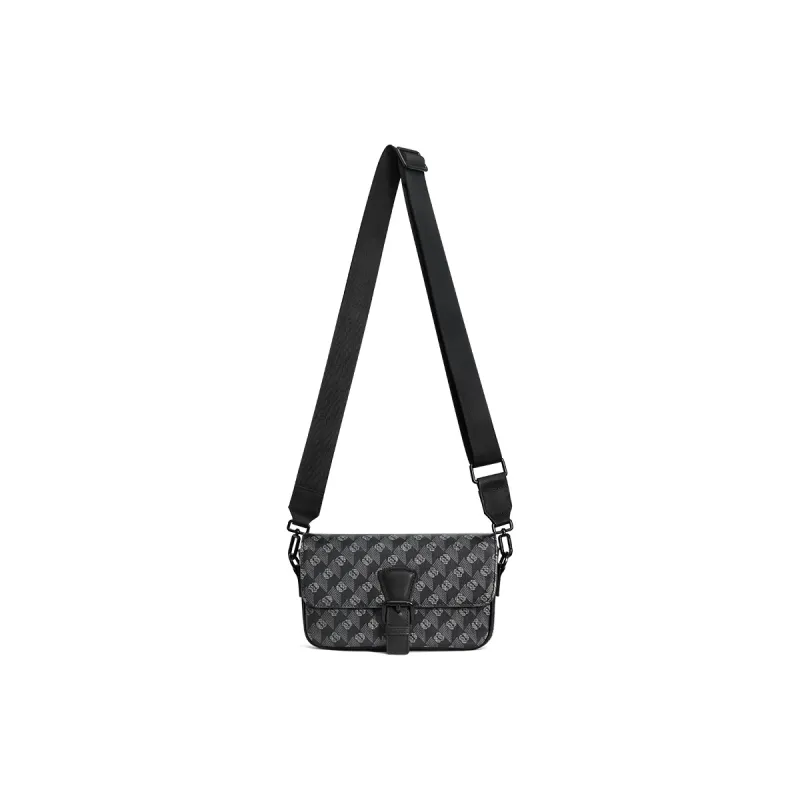 GUDI PVC Crossbody Bag Unisex Black-4