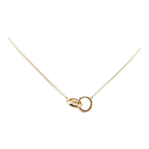 TIFFANY & CO. 20th Century 18K Yellow Gold Atlas X Closed Interlocking Pendant Necklace