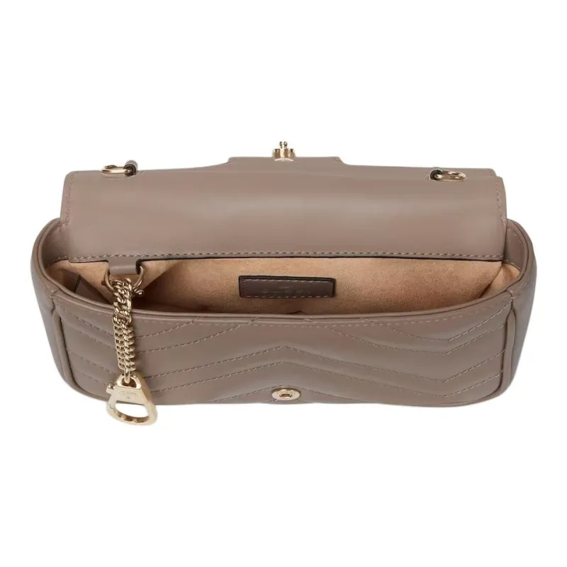 GUCCI GG Marmont Leather Shoulder Bag Mini Women's Taupe-4