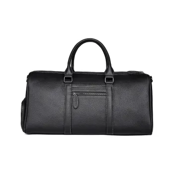DOSRFINI Cow Leather Travel Bag Large Size Men's Black