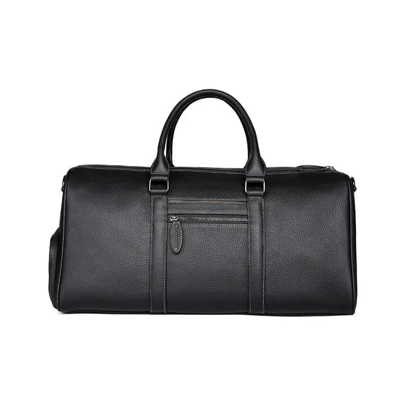 DOSRFINI Cow Leather Travel Bag Large Size Men's Black-0